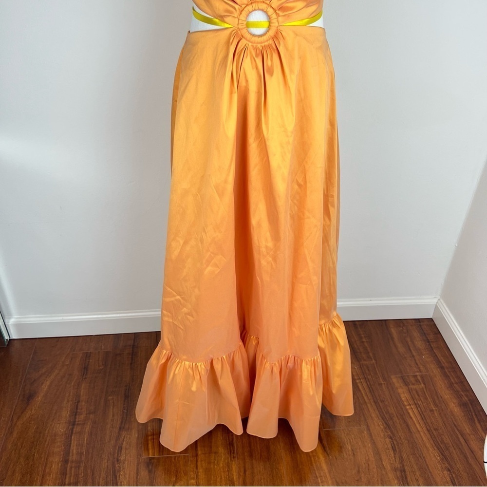 NWT J. Crew Collection taffeta O-ring cutout halter-neck maxi dress BP887 - Picture 9 of 13